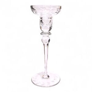 Beautiful Vintage Cut Crystal Candleholder, Approx. 7" Single light Candlestick